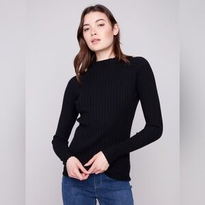 Aritzia Wilfred Black Ribbed Sweater